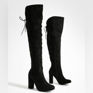 Boo Hoo Black Over-the-Knee Boots size 40 (9)